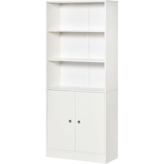 HOMCOM Homcom - Estanter&iacute;a Librer&iacute;a Con 3 Compartimentos Abiertos Y 1 Armario De Puerta Con Estante Ajustable Almacenaje Libros Cds Para Sal&oacute;n Estudio 70x29,