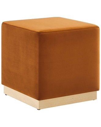 ModWay Tilden 17In Square Performance Velvet Upholstered Ottoman