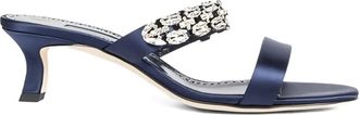 Manolo Blahnik 50 mm Sakotam sandalen - Blauw