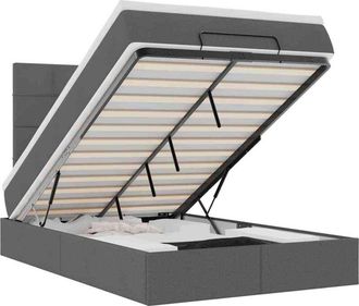 vidaXL Vidaxl - Estructura Cama Otomana Colch&oacute;n Tela Gris Oscuro 120x200cm