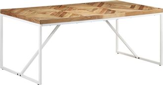 vidaXL Vidaxl - Mesa De Comedor Madera Maciza De Acacia Y Mango 180x90x76 Cm