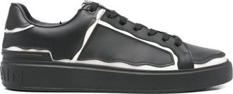 Balmain B-Court sneakers met monogram-reliëf - Zwart