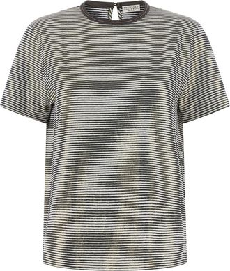 Brunello Cucinelli Multicolour Round Neck Stripes T-shirt