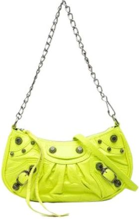Balenciaga Pre-owned Mini Le Cagole - Dames - Vintage Schoudertas - Geel - ONE Size - Leer - Vintage