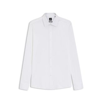 BOSS Slim-fit shirt in piqu&eacute; jersey