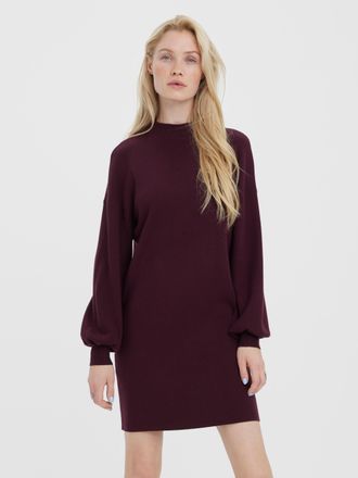 Vero Moda Strickkleid VERO MODA VMNANCY LS FUNNELNECK DRESS GA NOOS, Damen, Gr. M, N-Gr, winetasting, Feinstrick, Obermaterial: 52% Viskose, 28% Polyester, 20% 