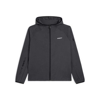 Freddy Felpa full zip con cappuccio e bordi in jacquard