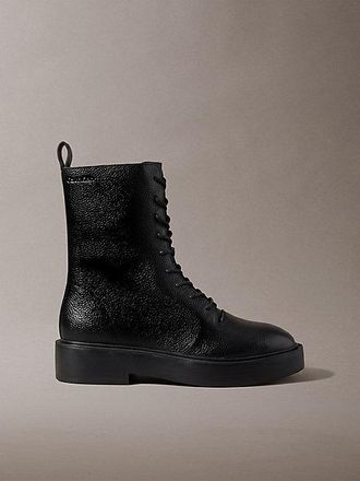 Calvin Klein Botas De Piel Con Tac&oacute;n Laminado
