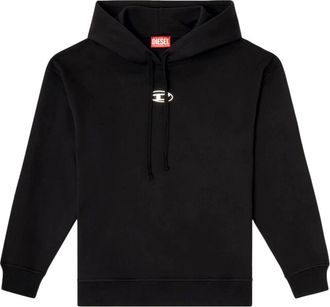 Diesel Hoodies, female, Black, Size: XS Black Hooded Sweater