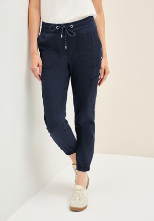 Cecil Cargohose CECIL Style Tracey, Herren, Gr. XXL (46), L&auml;nge 28, blau (urban navy), Web, Obermaterial: 71% Baumwolle, 25% Polyamid, 4% Elasthan, unifarbe