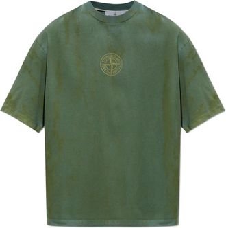 Stone Island Logo T-shirt - Heren - Tops - Groen - Maat: M Katoen