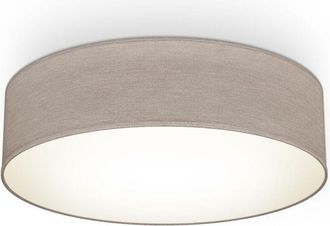 B.K.Licht Lampada da soffitto in tessuto paralume tessile lampada da soffitto soggiorno camera da letto taupe 2xE27