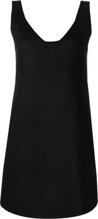 P.A.R.O.S.H. V-neck shift mini dress - women - Wool - M - Black