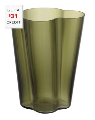 iittala Aalto 10.5in Moss Green Vase with $37 Credit