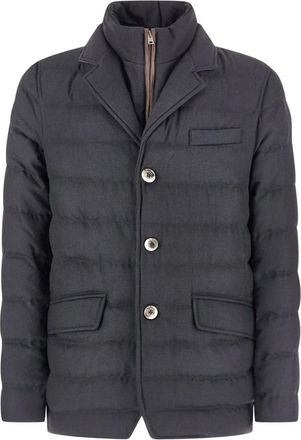 Herno Flanellen Donsblazer - Heren - Blazers - Blauw - M - Wol - Jassen