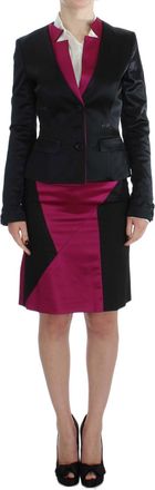 Exte Womens Twopiece Satin Suit - Black - Size EU 40 (Womens)