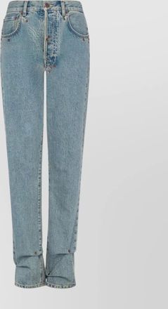 Moschino high-waisted straight-leg jeans rivet detailing