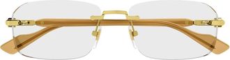 Gucci Rectangle Optical Frame - unisex - Brillen - Geel - 56 MM - Accessoires