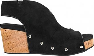 Corkys Footwear Womens Frisky Faux Suede Sandals In Black