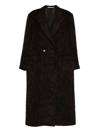 Tagliatore double-breasted patterned coat - Brown