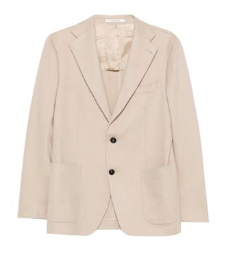 Tagliatore Beige Notched Lapel Blazer