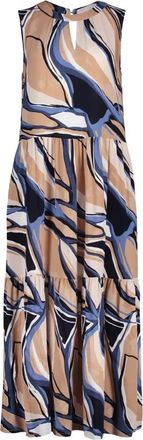 Betty & Co Kleedjes, Dames, Veelkleurig, L, Zomerjurk met gerimpelde rok