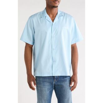 Carhartt Work in Progress Delray Cotton & Lyocell Camp Shirt in Icaria /White at Nordstrom, Size Xx-Large
