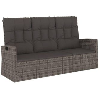 vidaXL Furniture Limited - Banco Jard&iacute;n Reclinable Y Cojines Rat&aacute;n