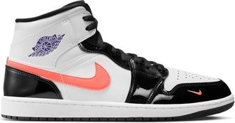 Nike Jordan Mens Air 1 Mid SE - Basketball Shoes Purple/White/Black Size 10.0