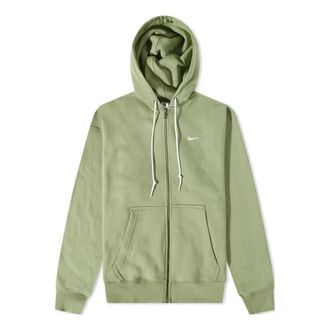 Nike Solo Swoosh Fleece Full Zip Jackets Oil Green DR0403-386