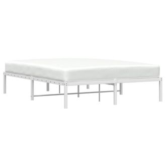 Berkfield Home Metal Bed Frame without Mattress White 140x200cm | Size: 140x200 cm