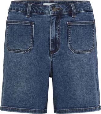 Kaffe KAbrook HW Reg Fit Shorts - Dames - Denim shorts - Blauw - W26 - Katoen - Korte Broeken