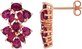 Rina Limor Silver 3.86 Ct. Tw. Rhodolite Stud Earrings