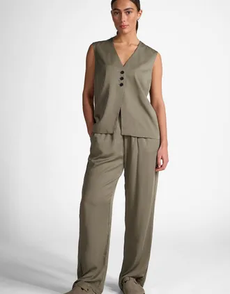 Tutti & Co Womens Gold Trousers - Tan - Size: 8/32in