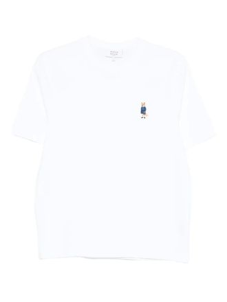 Maison Kitsuné Dressed Fox embroidered T-shirt - women - Cotton - M - White