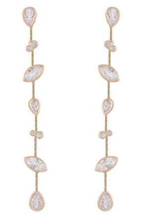 Ettika Crystal Linear Earrings in Gold at Nordstrom