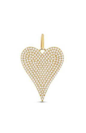 SHYMI Pav&eacute; Heart Charm in Gold/White at Nordstrom