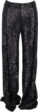 Tom Ford broek met pailletten en wijde pijpen in zwart polyester