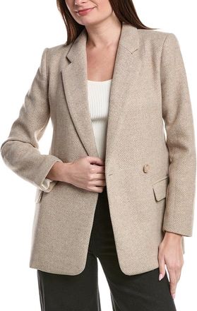 1.State 1.State Single-Breasted Herringbone Wool-Blend Blazer