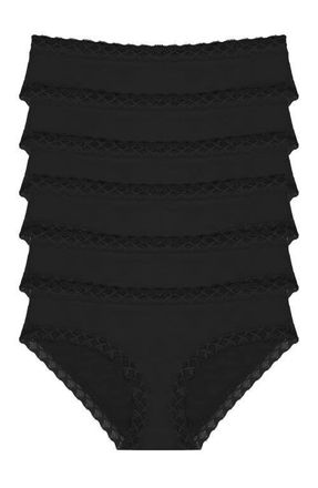 Natori Bliss Supima Cotton Girl Brief 6-Pack in Black at Nordstrom, Size Xx-Large