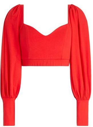 8 by YOOX CROP BISHOP SLEEVE TOP