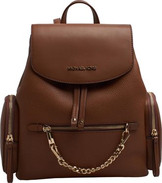 Michael Kors Womens Jet Set Medium Grain Leather Backpack 35T1GTTB6L - Brown - One Size