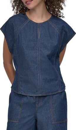 DKNY Seamed Denim Top in Crosby Wash at Nordstrom Rack, Size X-Small