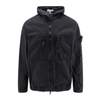 Stone Island Lichtgewicht jack met dubbele rits - Heren - Zomerjassen - Zwart - 3XL - Katoen - Jassen