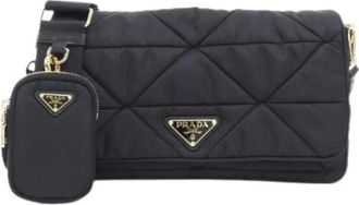 Prada Pre-owned Tessuto Quilting Shoulder Bag - Dames - Vintage Schoudertas - Zwart - ONE Size - Vintage