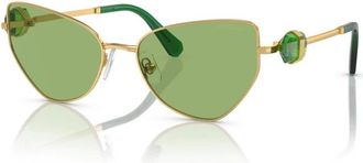 Swarovski Acetate Zonnebril - Dames - Zonnebrillen - Geel - 57 MM - Accessoires