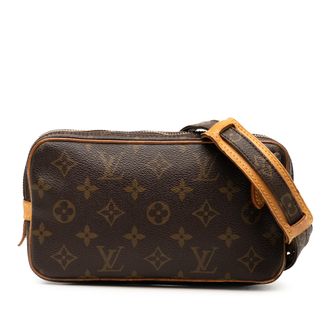 Louis Vuitton Pre-owned Womens Monogram Pochette Marly Bandouliere - Brown Textile - One Size