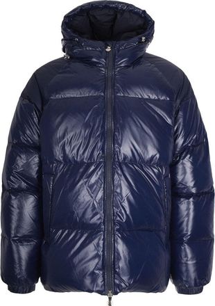 Pyrenex Lacquered Bomber Down Jacket With Hood - Blue