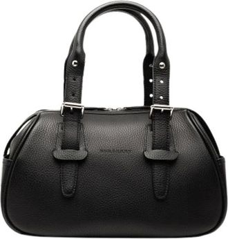 Burberry Pre-owned Handbags, female, Black, Size: ONE SIZE Pre-owned Vintage Leather Handbag