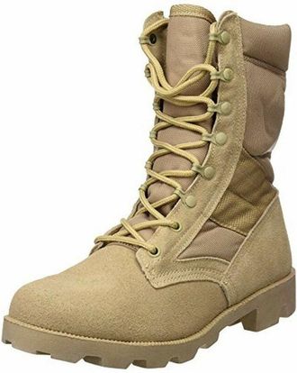 None US Army Desert Combat Jungle Patrol - Stivali da uomo in pelle scamosciata, colore: Kaki, 42 EU